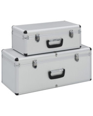 Boîtes de rangement 2 pcs Argenté Aluminium | Mobilier & Déco