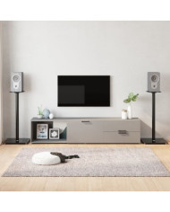 Supports de haut-parleurs 2 pcs noir verre trempé 1 pilier | Mobilier & Déco