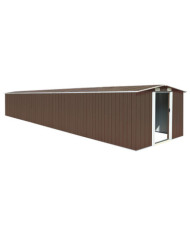 Abri de jardin Marron 257x779x181 cm Acier galvanisé | Mobilier & Déco