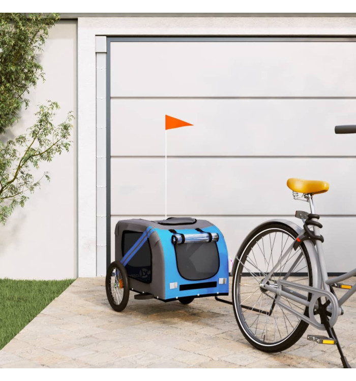Remorque de vélo pour animaux de compagnie bleu et gris | Mobilier & Déco