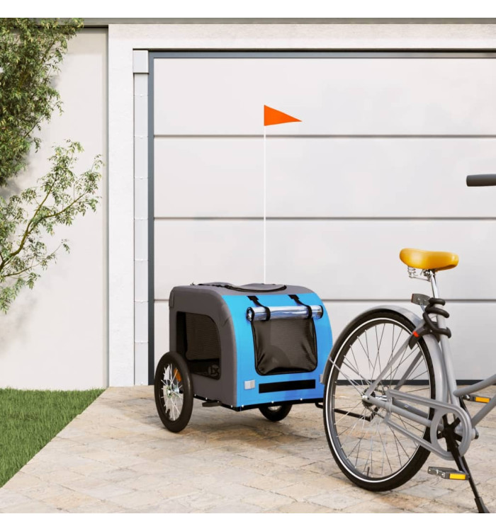 Remorque de vélo pour animaux de compagnie bleu et gris | Mobilier & Déco