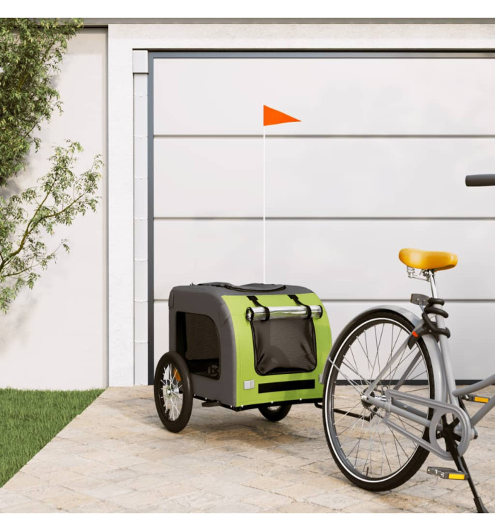 Remorque de vélo pour animaux de compagnie vert et gris | Mobilier & Déco