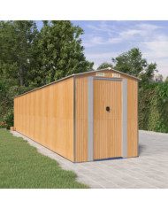 Abri de jardin Marron clair 192x938x223 cm Acier galvanisé | Mobilier & Déco