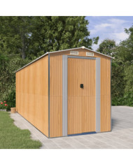 Abri de jardin Marron clair 192x523x223 cm Acier galvanisé | Mobilier & Déco