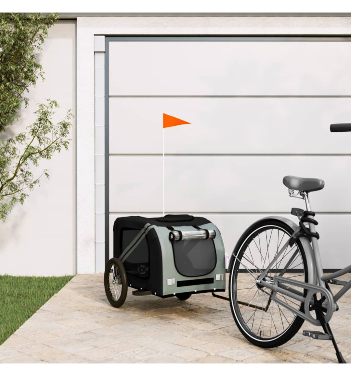 Remorque de vélo pour animaux de compagnie noir et gris | Mobilier & Déco