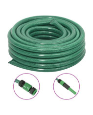 Tuyau d'arrosage avec jeu de raccords vert 0,75" 50 m PVC | Mobilier & Déco