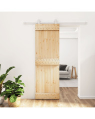 Porte coulissante et kit de quincaillerie 70x210 cm pin massif | Mobilier & Déco