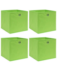 Boîtes de rangement 4 pcs Vert 32x32x32 cm Tissu | Mobilier & Déco