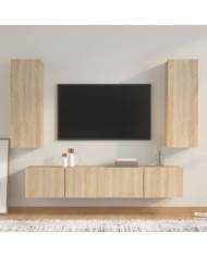 Ensemble de meubles TV 4 pcs Chêne sonoma Bois d'ingénierie | Mobilier & Déco