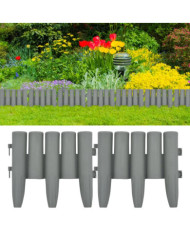 Bordures de pelouse 36 pcs Gris 10 m PP | Mobilier & Déco