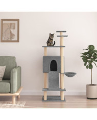 Arbre à chat avec griffoirs en sisal Gris clair 153 cm | Mobilier & Déco