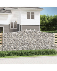 Paniers à gabions arqués 15 pcs 400x50x160/180 cm fer galvanisé | Mobilier & Déco