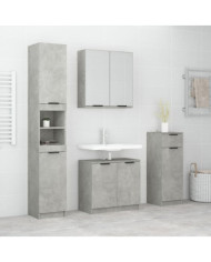 Meubles de salle de bain 4 pcs Gris béton Bois d'ingénierie | Mobilier & Déco