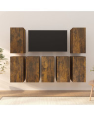 Meubles TV 7 pcs Chêne fumé 30,5x30x60 cm Bois d'ingénierie | Mobilier & Déco