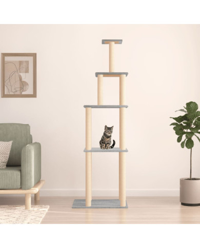 Arbre à chat avec griffoirs en sisal gris clair 183 cm | Mobilier & Déco