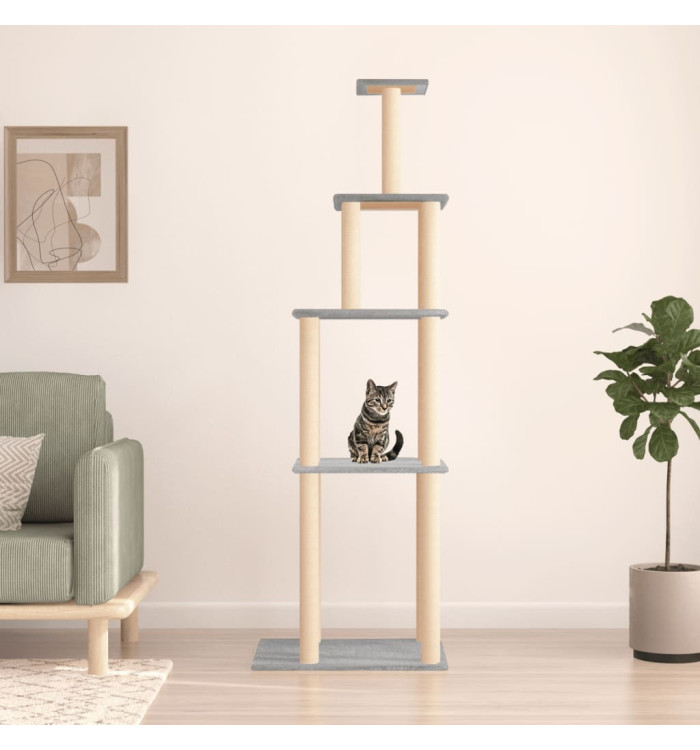 Arbre à chat avec griffoirs en sisal gris clair 183 cm | Mobilier & Déco
