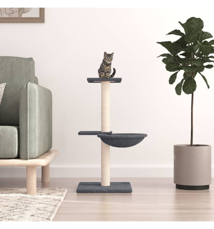 Arbre à chat avec griffoirs en sisal gris foncé 72 cm | Mobilier & Déco