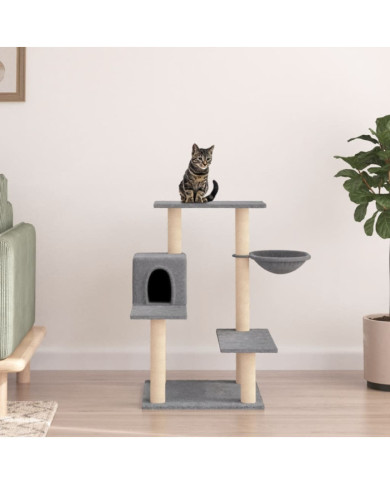 Arbre à chat avec griffoirs en sisal gris clair 82,5 cm | Mobilier & Déco