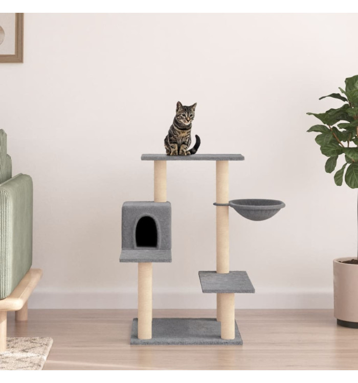 Arbre à chat avec griffoirs en sisal gris clair 82,5 cm | Mobilier & Déco