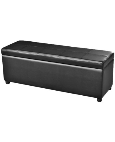 Banc long de rangement Bois Noir | Mobilier & Déco