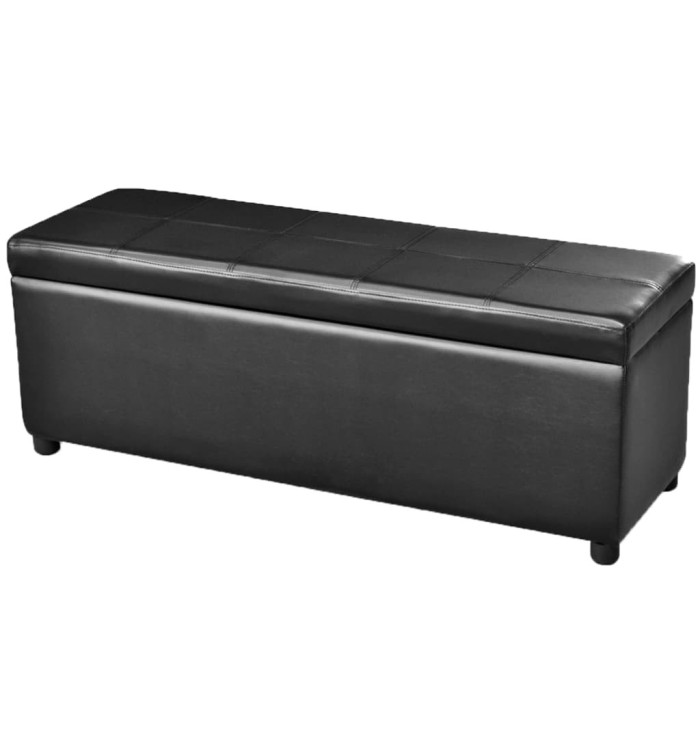 Banc long de rangement Bois Noir | Mobilier & Déco