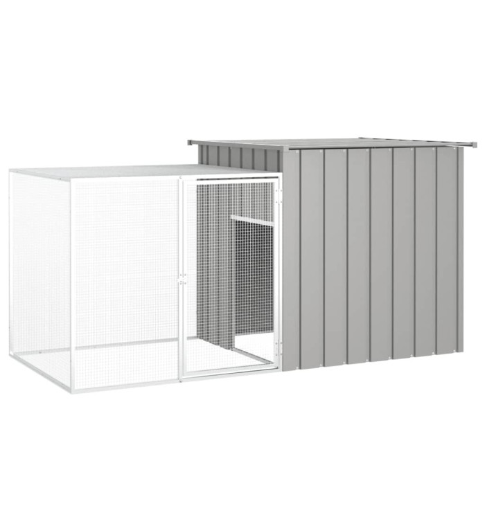 Clapier Gris 200x91x100 cm Acier galvanisé | Mobilier & Déco