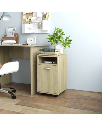 Armoire latérale avec roues Chêne Sonoma Bois d'ingénierie | Mobilier & Déco