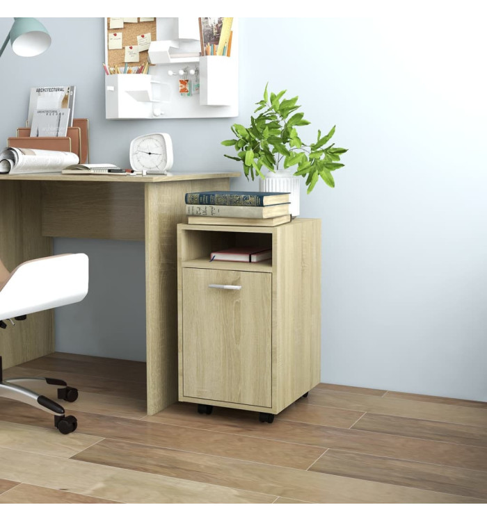 Armoire latérale avec roues Chêne Sonoma Bois d'ingénierie | Mobilier & Déco