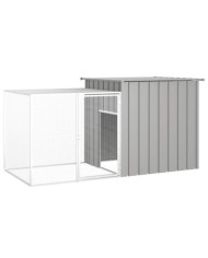 Cage pour poules Gris 200x91x100 cm Acier galvanisé | Mobilier & Déco