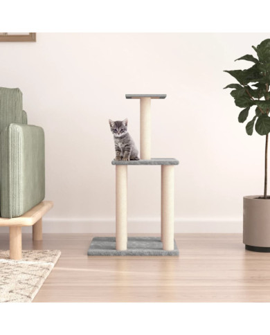 Arbre à chat avec griffoirs en sisal gris clair 85,5 cm | Mobilier & Déco