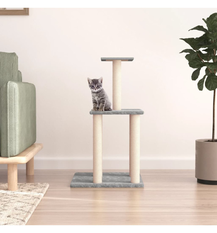 Arbre à chat avec griffoirs en sisal gris clair 85,5 cm | Mobilier & Déco