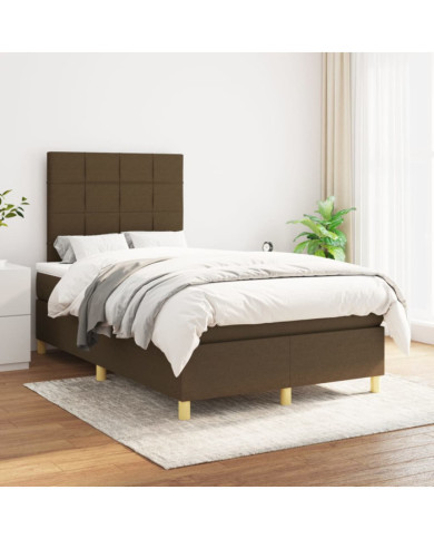 Sommier à lattes de lit avec matelas Marron foncé 120x200 cm | Mobilier & Déco