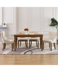 Chaises à manger lot de 4 beige tissu | Mobilier & Déco