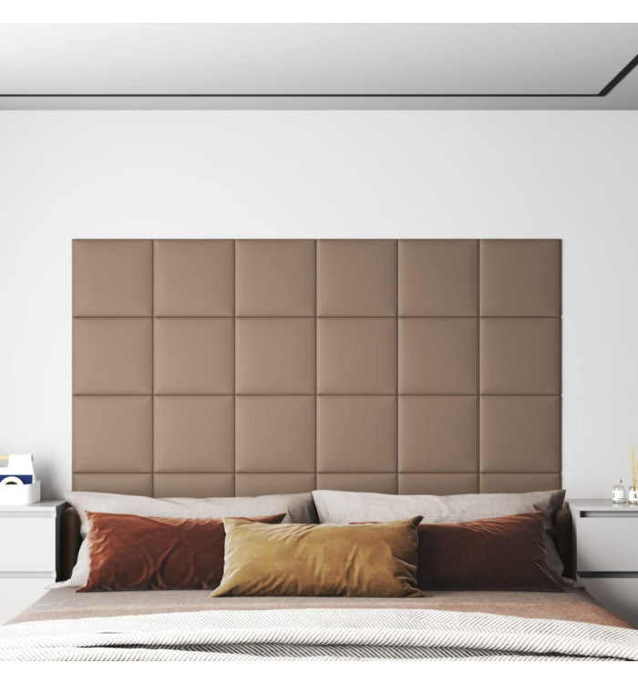 Panneaux muraux 12 pcs Cappuccino 30x30 cm Similicuir 1,08 m² | Mobilier & Déco