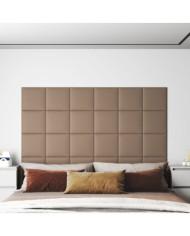 Panneaux muraux 12 pcs Cappuccino 30x30 cm Similicuir 1,08 m² | Mobilier & Déco