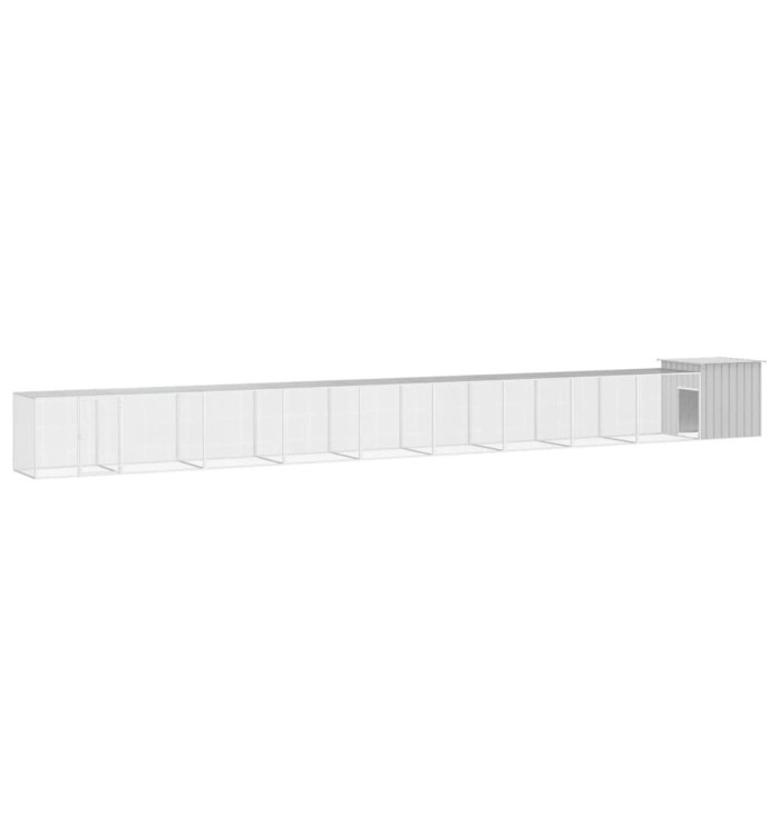 Cage pour poules Gris 1000x91x100 cm Acier galvanisé | Mobilier & Déco