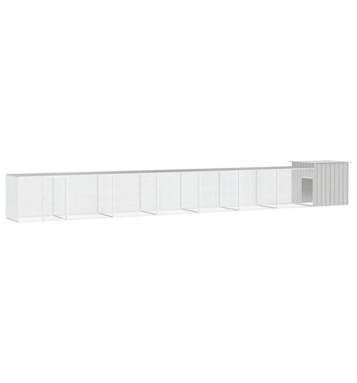 Cage pour poules Gris 800x91x100 cm Acier galvanisé | Mobilier & Déco