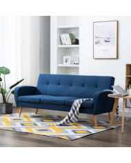 Canapé à 3 places Tissu Bleu | Mobilier & Déco