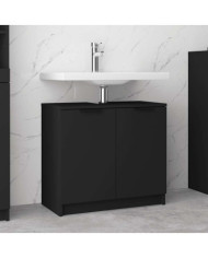 Armoire de salle de bain Noir 64,5x33,5x59 cm Bois d'ingénierie | Mobilier & Déco