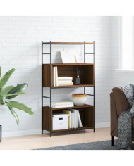 Bibliothèque chêne brun 80x30x145,5 cm bois d'ingénierie et fer | Mobilier & Déco