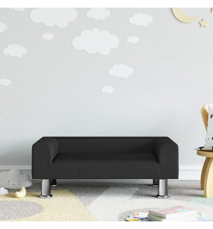 Canapé pour enfants noir 70x45x26,5 cm velours | Mobilier & Déco