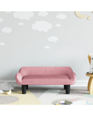 Canapé pour enfants rose 70x40x24 cm velours | Mobilier & Déco