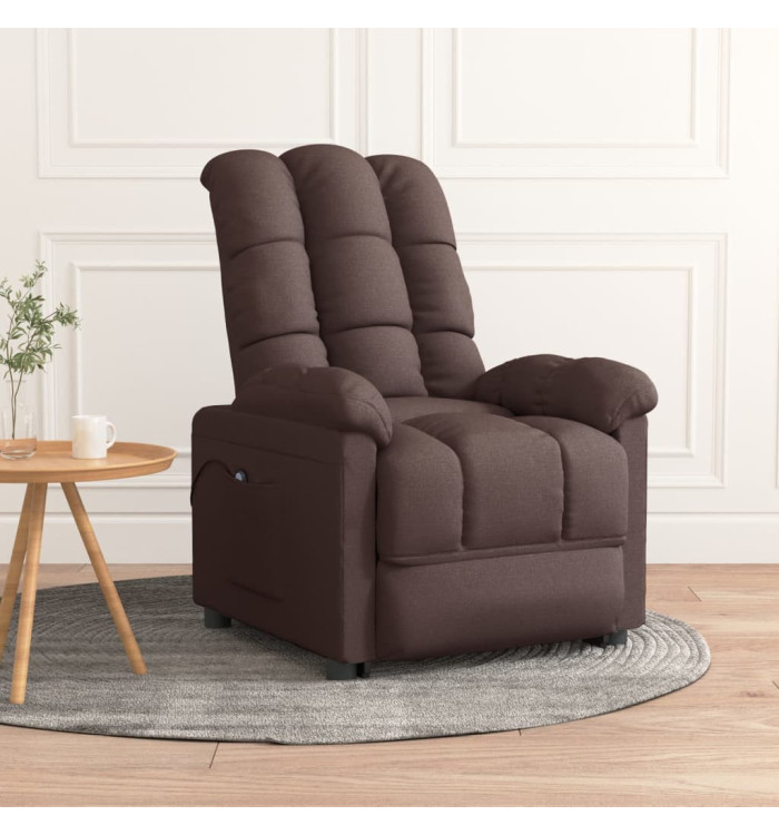 Fauteuil inclinable électrique Marron foncé Tissu | Mobilier & Déco