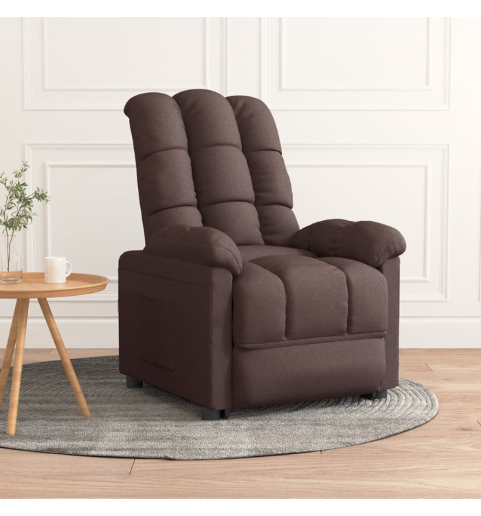 Fauteuil inclinable Marron foncé Tissu | Mobilier & Déco