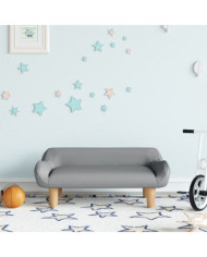 Canapé pour enfants gris clair 70x40x24 cm tissu | Mobilier & Déco