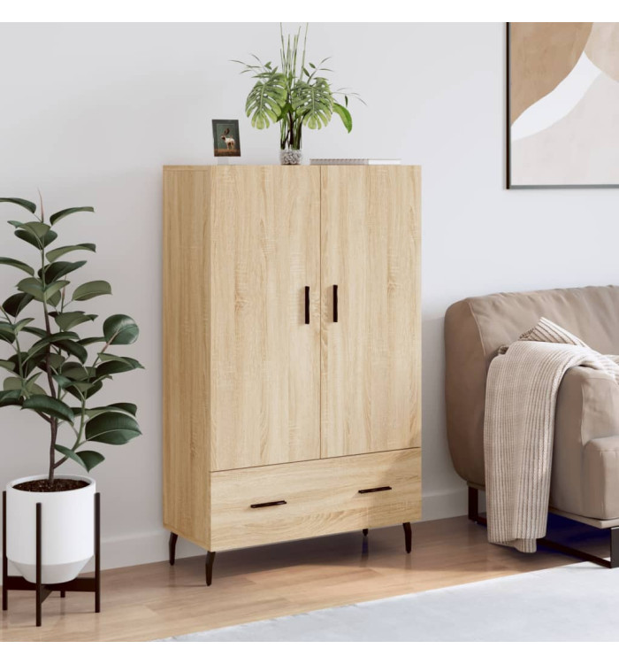 Buffet haut chêne sonoma 69,5x31x115 cm bois d'ingénierie | Mobilier & Déco