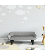 Canapé pour enfants gris clair 70x40x24 cm velours | Mobilier & Déco