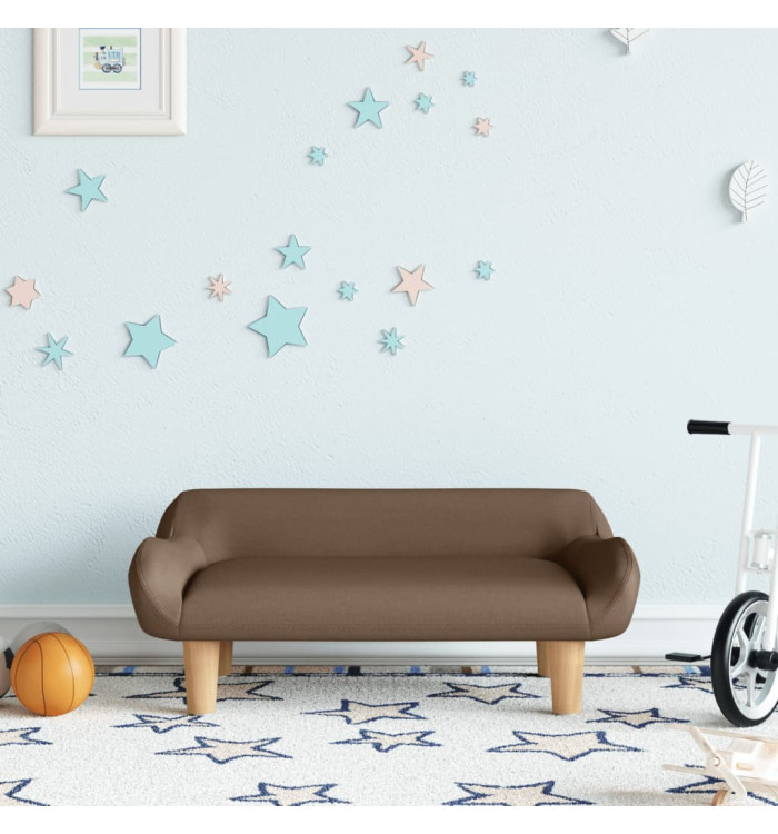 Canapé pour enfants marron 70x40x24 cm tissu | Mobilier & Déco