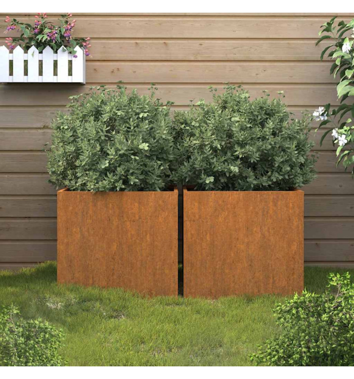 Jardinières 2 pcs 49x47x46 cm acier corten | Mobilier & Déco