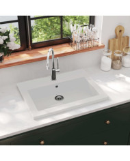 Lavabo en granit 600 x 450 x 120 mm Blanc | Mobilier & Déco